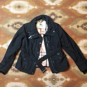 Black Burberry medium weight coat